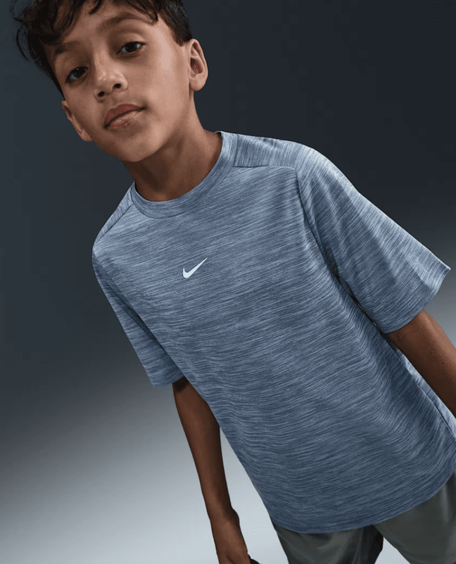 Nike Boy's Dri-FIT Multi Woven Short Sleeve Top (World Indigo / Celestine)
