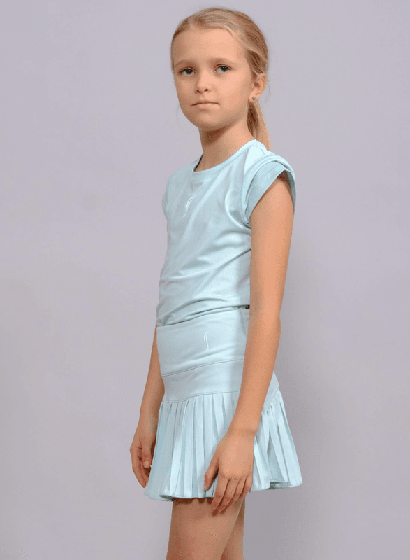RS Girl's Match Skirt (Soft Teal / White)