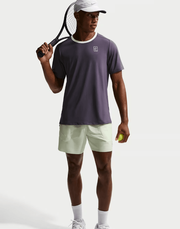 NikeCourt Men's Dri-FIT Advantage Top (Dark Raisin / Volt Tint / White)